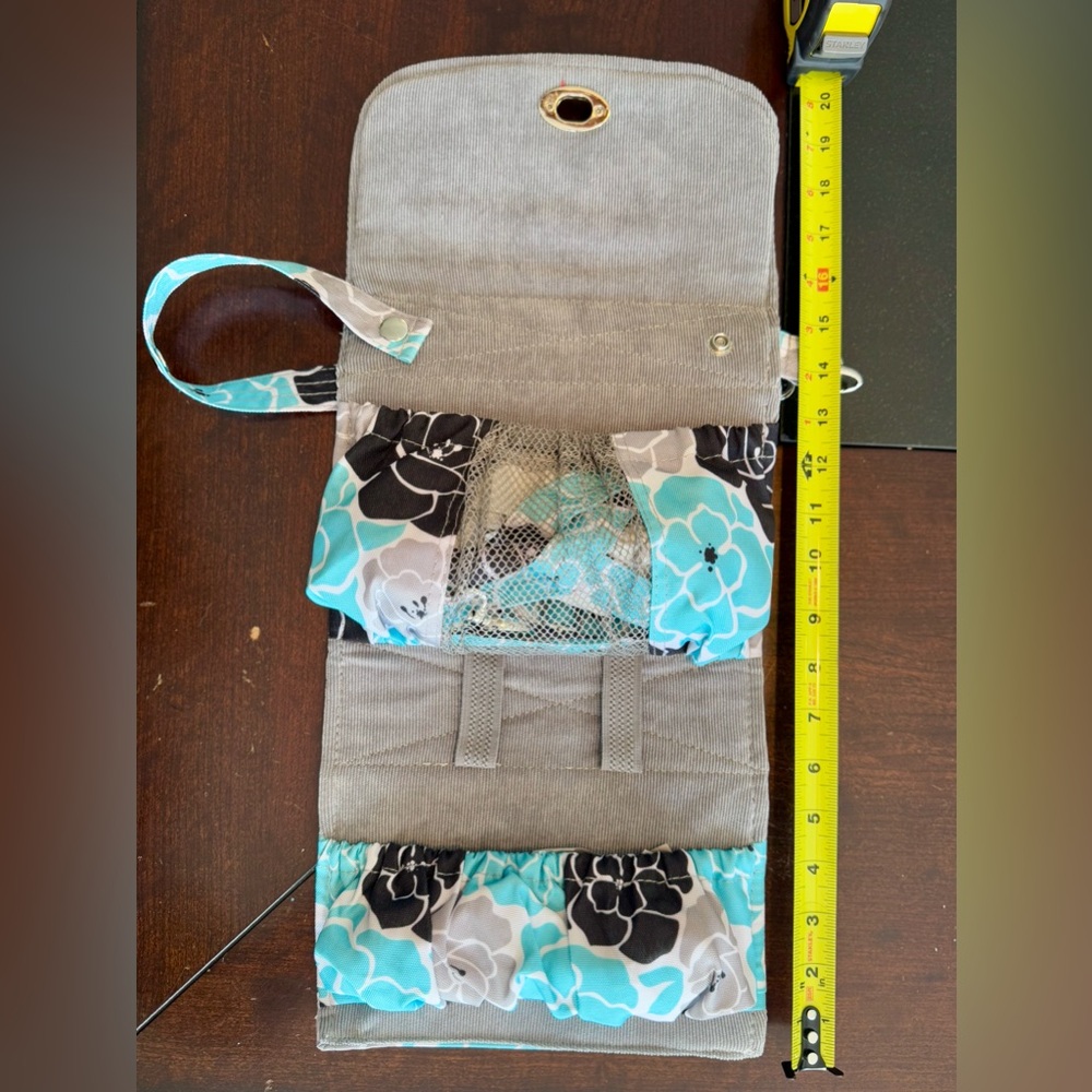 Lilly Bit Elegant Mini Baby Bag - Black, Aqua Diaper Clutch Adjustable Crossbody - Picture 11 of 12